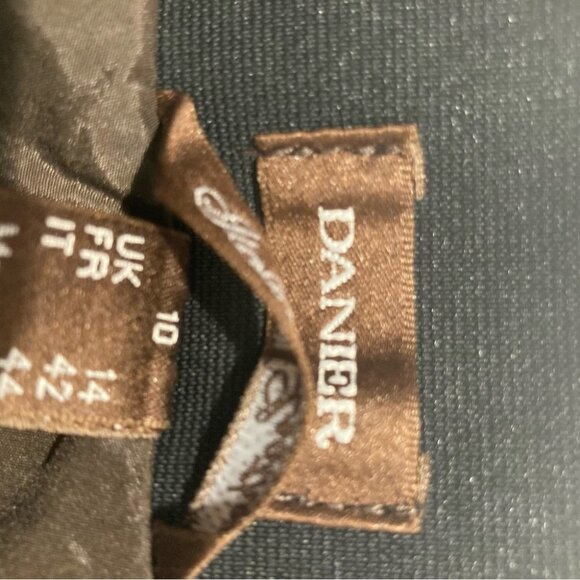 DANIER Sz 10 Italian Leather Fabric Zipper Pockets Hem Tapered  Leg Moto Pants - Picture 12 of 13